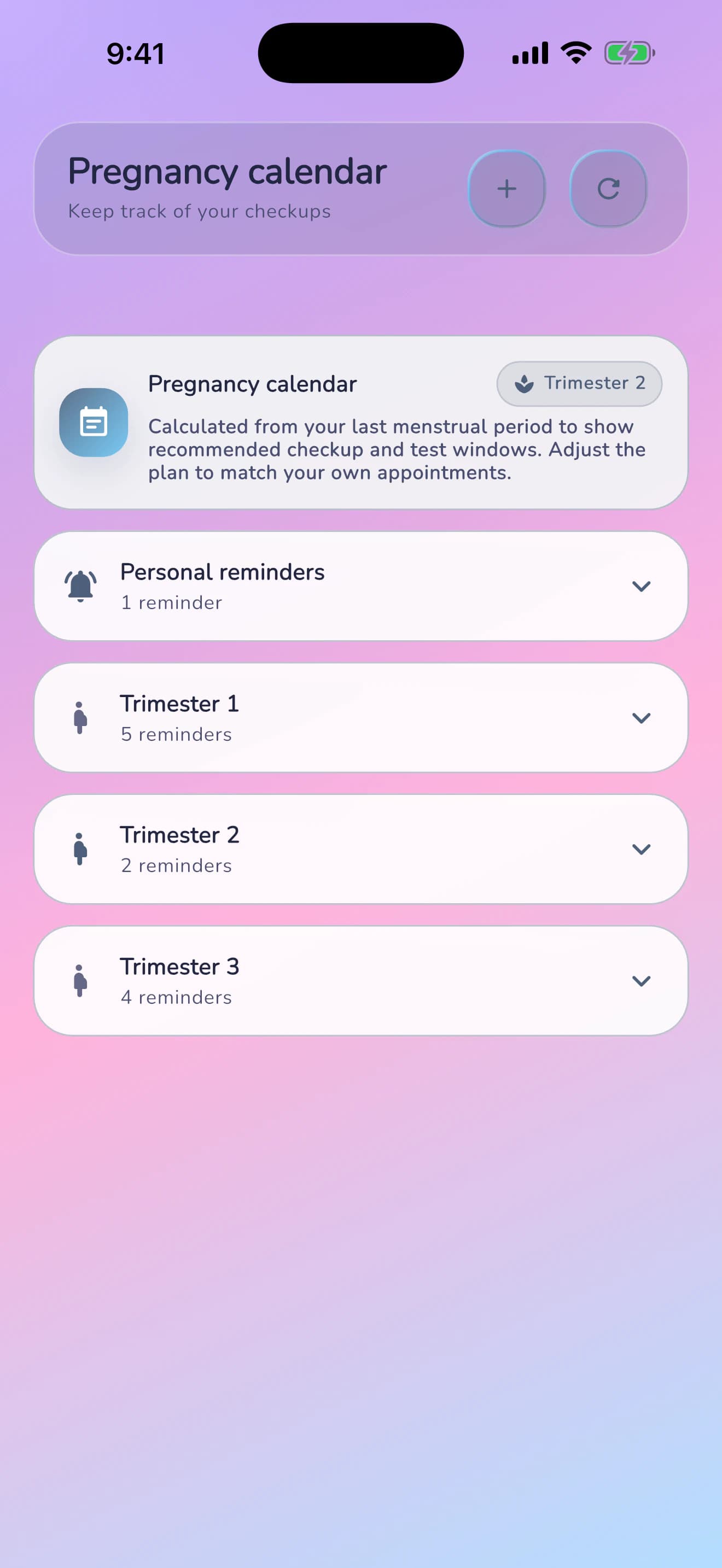 Pregnancy Tracker app pregnancy calendar
