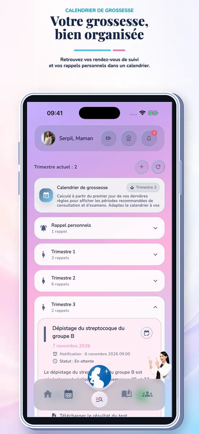 Application Pregnancy Tracker calendrier de grossesse